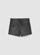 Girls&rsquo; grey pure cotton denim shorts, regular fit with rips_4