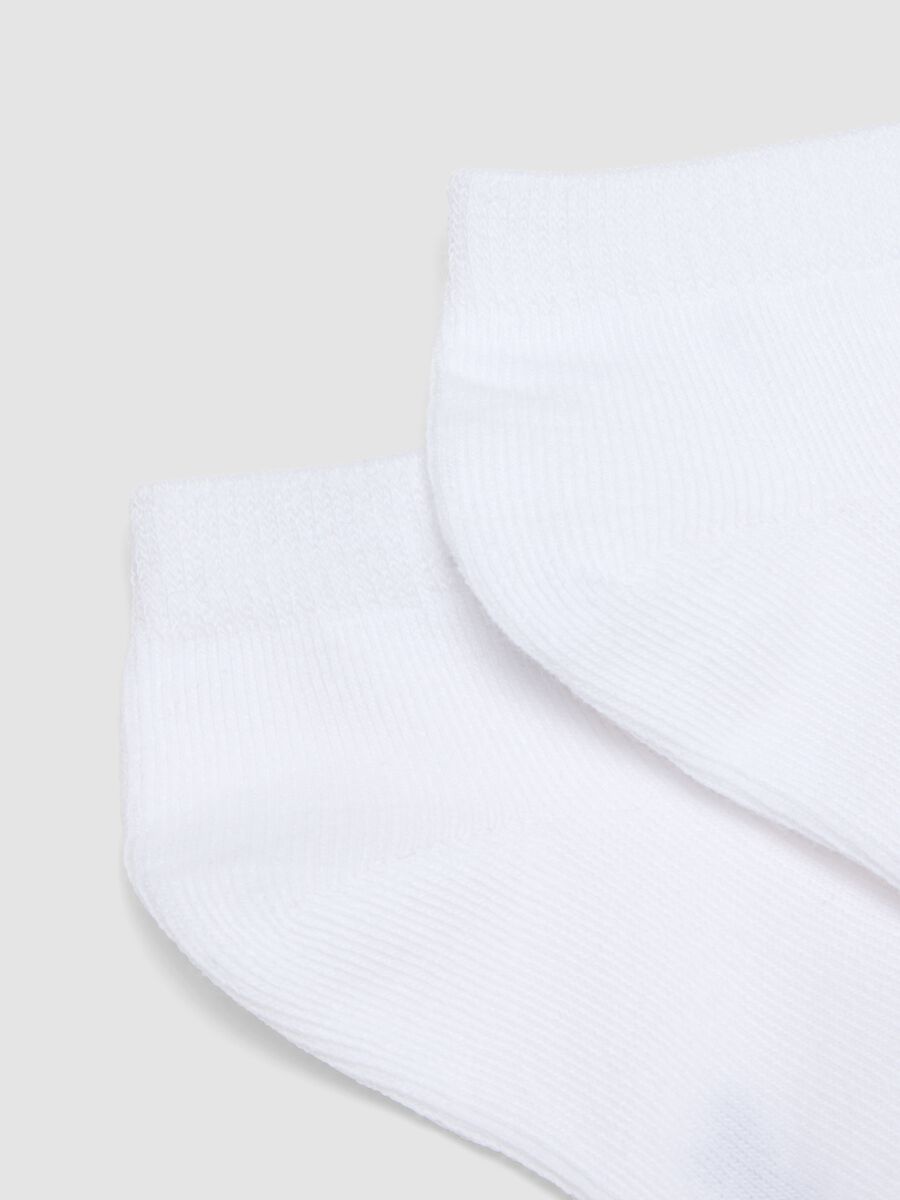 Multipack of White Organic Cotton Blend Short Socks for Girls_1
