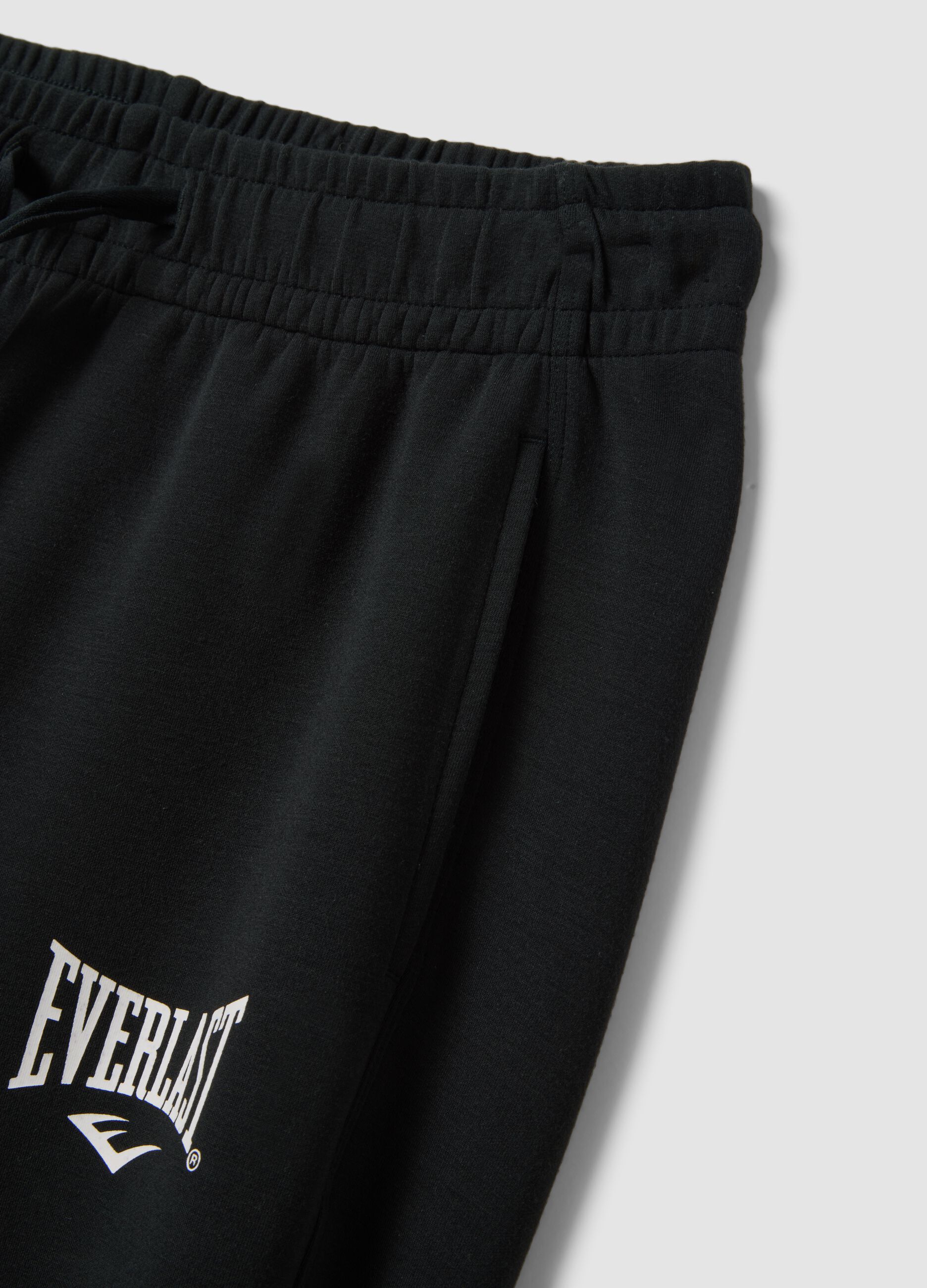 Black regular-fit stretch viscose jersey trousers