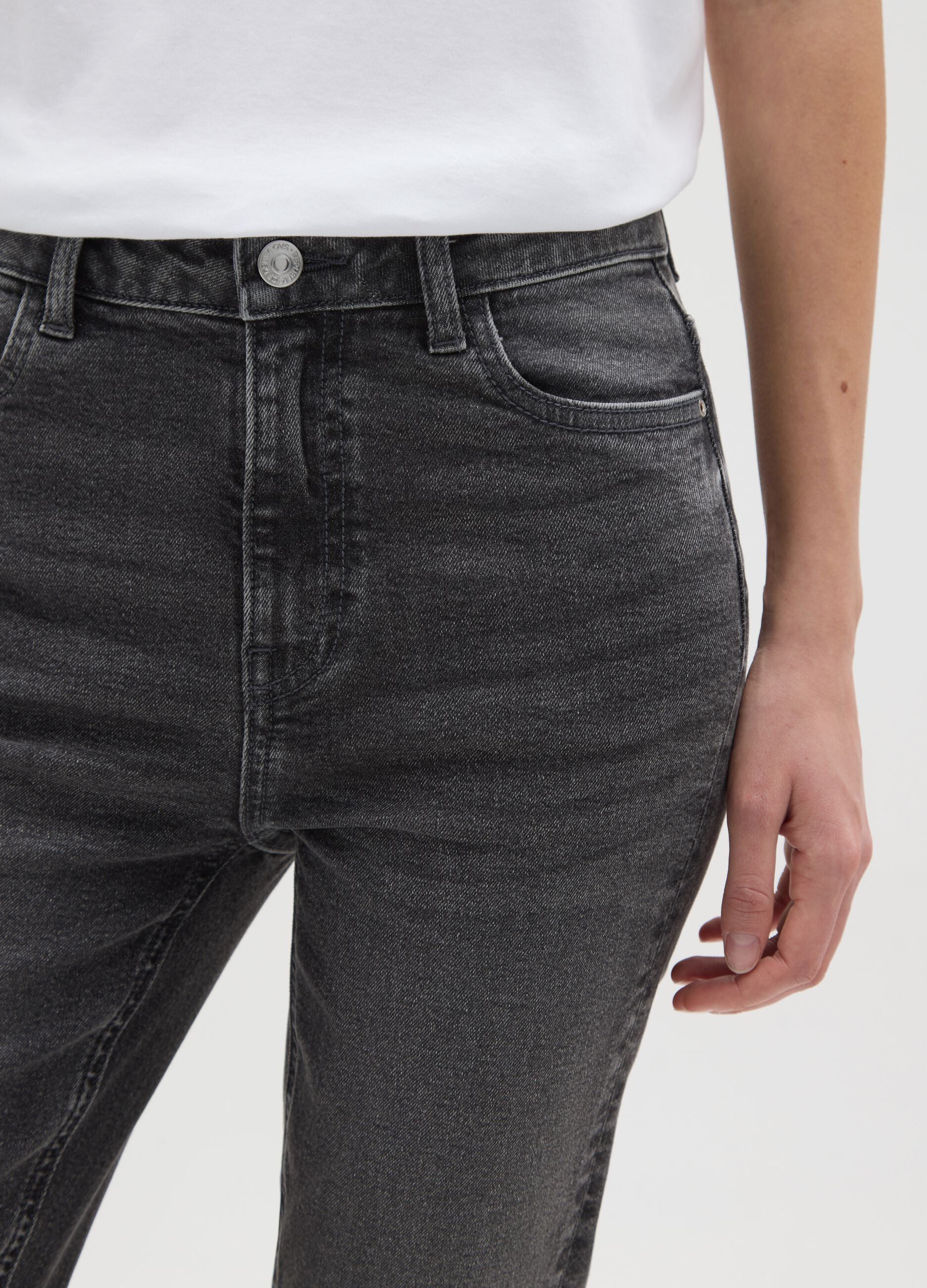 Grey Stretch Cotton Skinny Fit Jeans