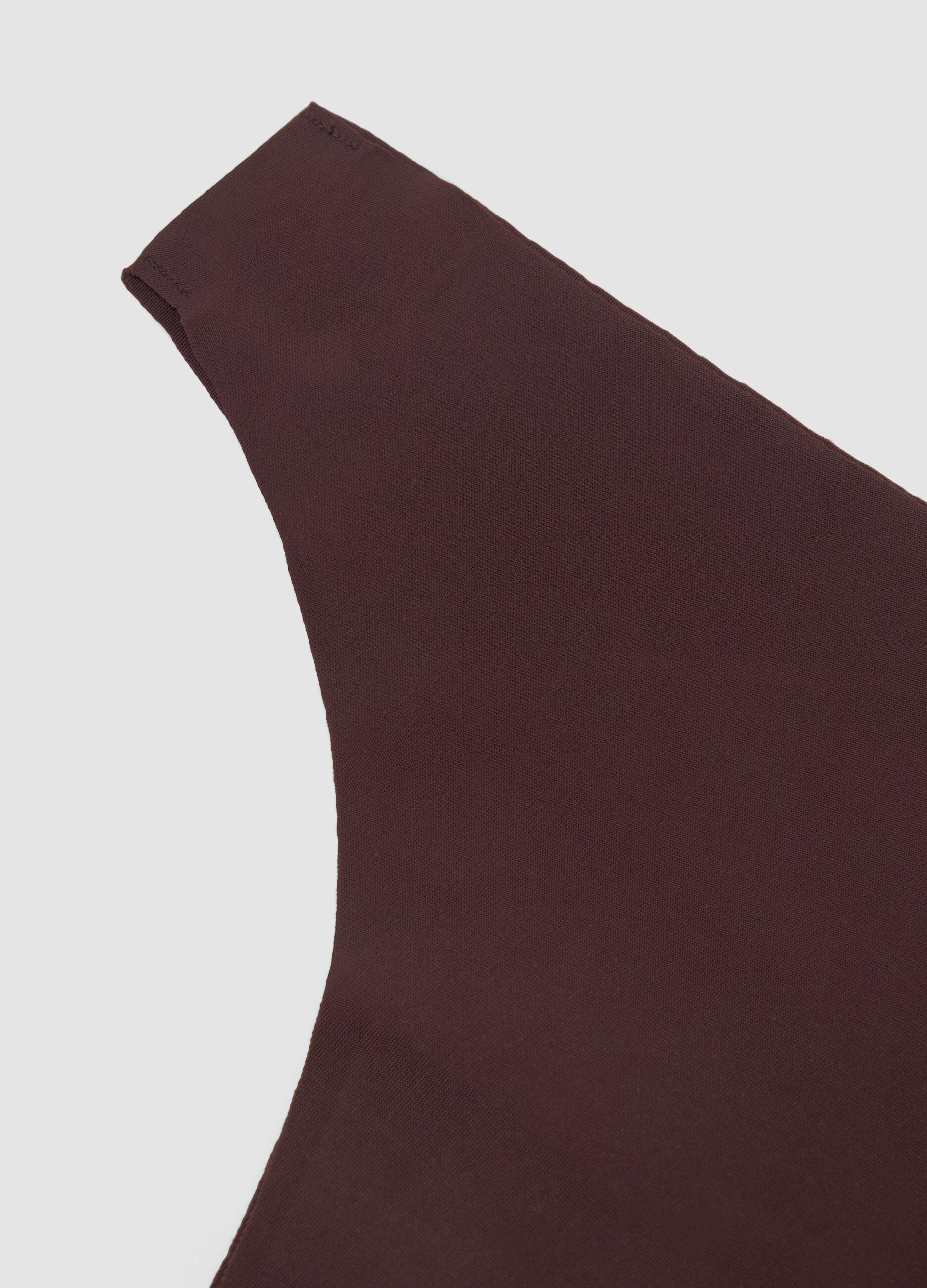 Brown Brazilian briefs in stretch fabric