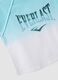 Blue stretch cotton short-sleeve T-shirt for girls, regular fit_3