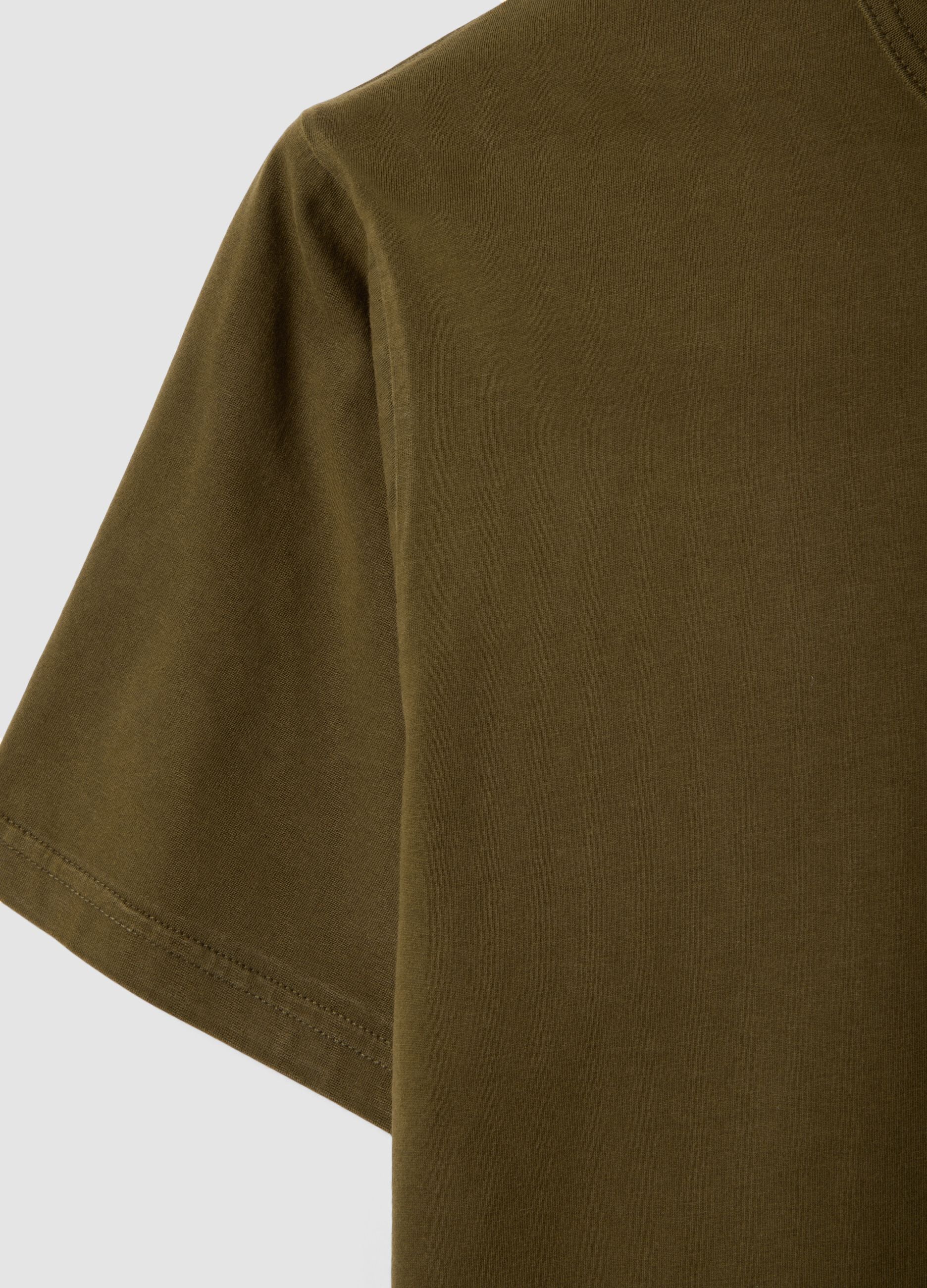 Green pure cotton T-shirt, relaxed fit