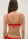 Red bandeau bikini top in stretch fabric_3