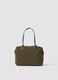 Green handbag with double handles and zip fastening_0