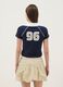 Blue pure cotton regular fit polo neck T-shirt with print_3