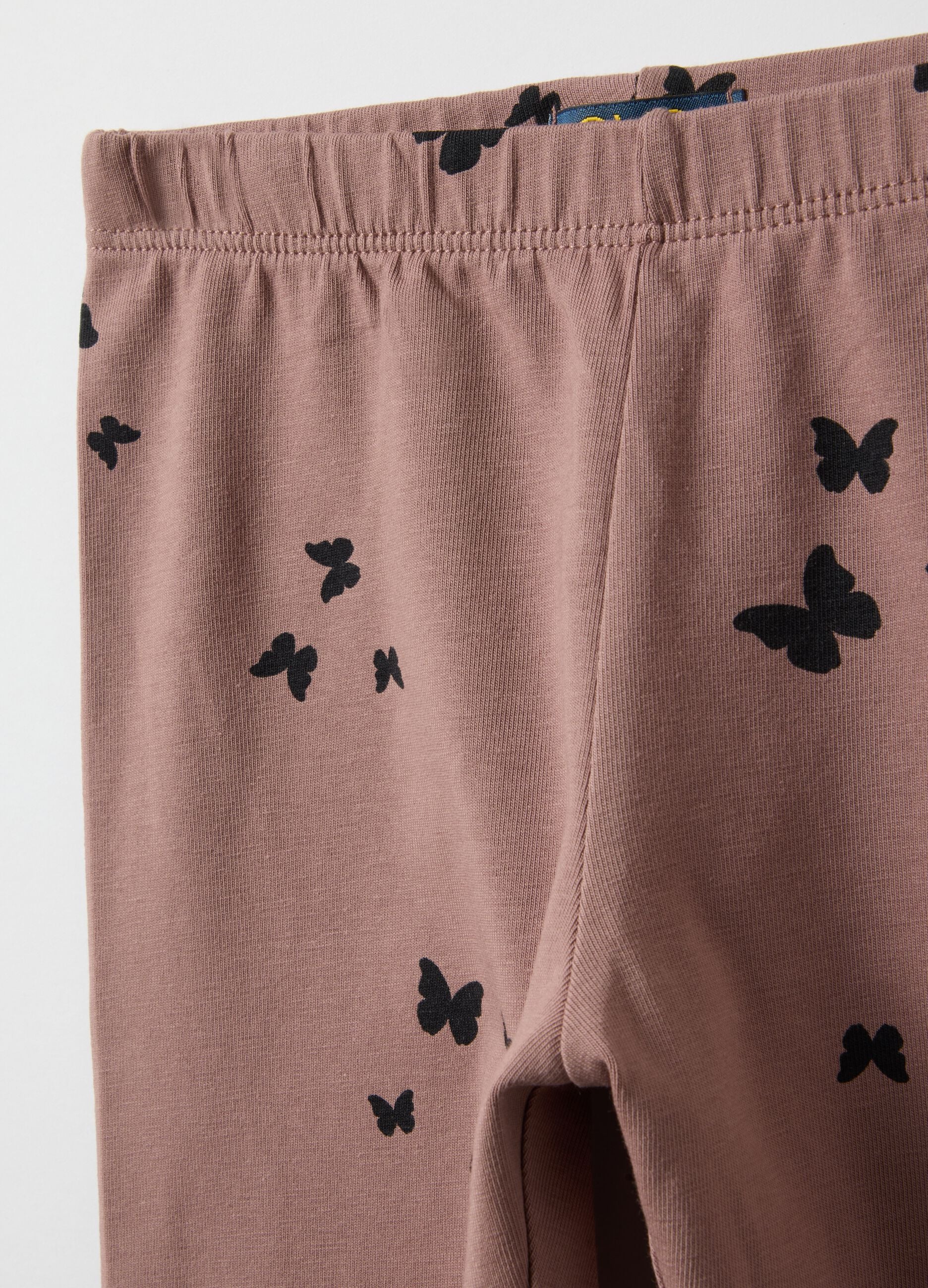 Brown stretch cotton skinny fit leggings for girls
