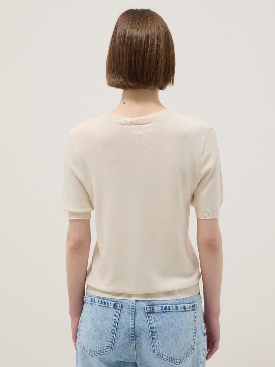 T-shirt in misto viscosa beige regular fit_2