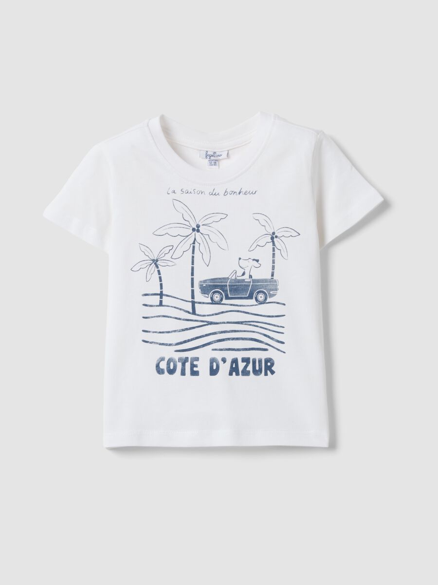 T-shirt in puro cotone bianca da bimbo regular fit con stampa_0