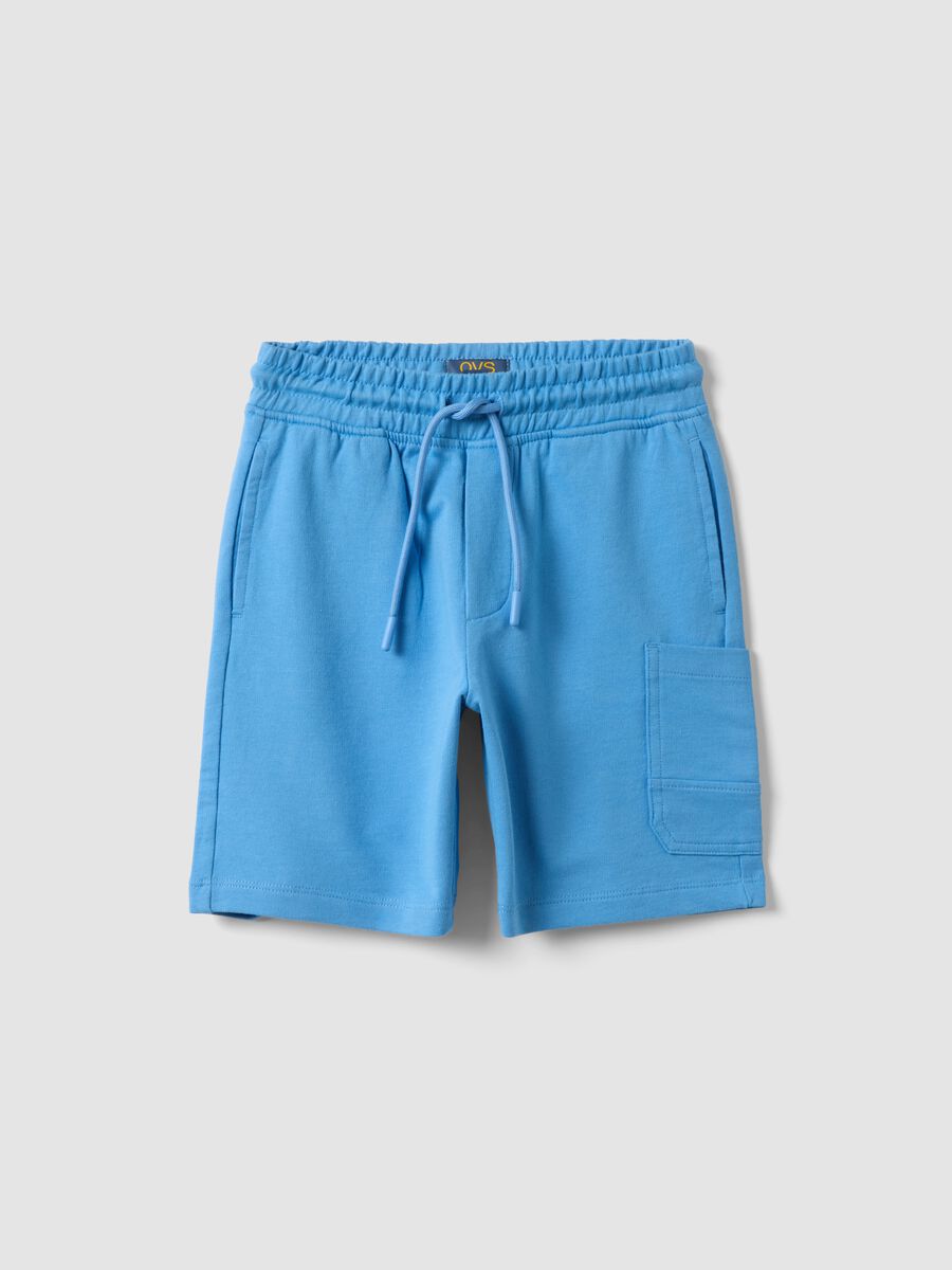 Children's regular fit sky blue pure cotton shorts_0