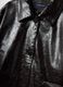 Shiny black regular fit jacket with collar and buttons_5