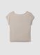 Beige pure viscose V-neck T-shirt, regular fit_5