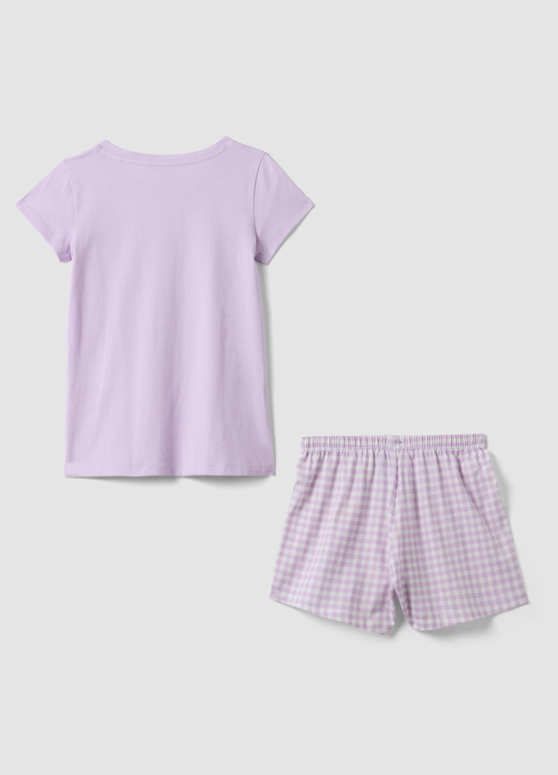 Girls' Violet Pure Cotton Short Pyjamas Regular Fit