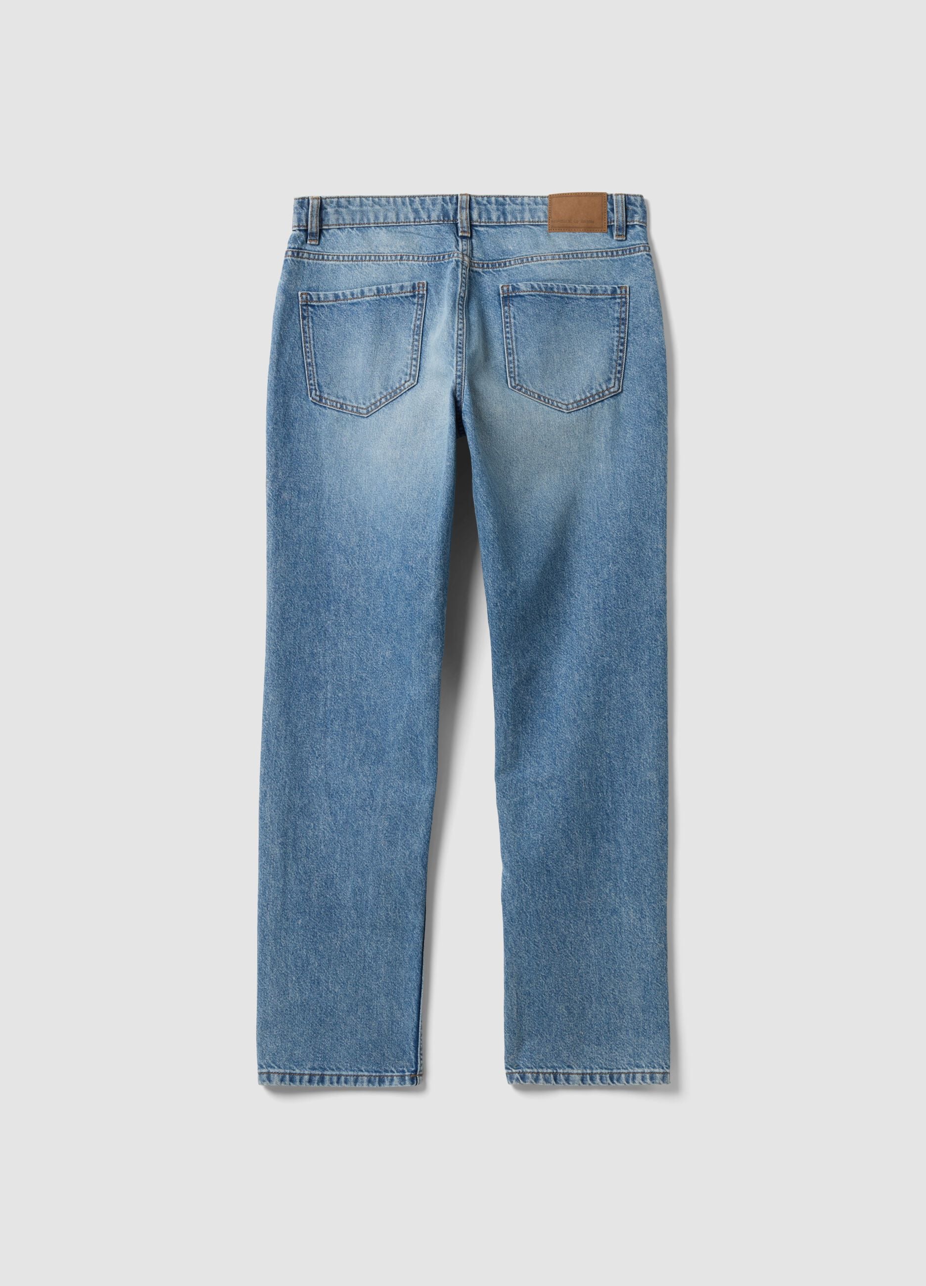 Regular-fit denim jeans in pure cotton