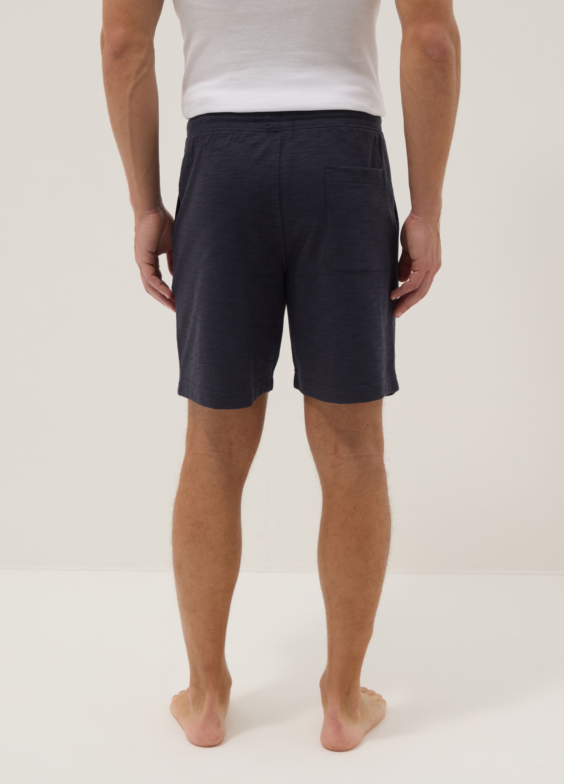 Grey cotton-blend pyjama shorts, regular fit