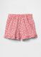 High-waisted pink floral shorts_1
