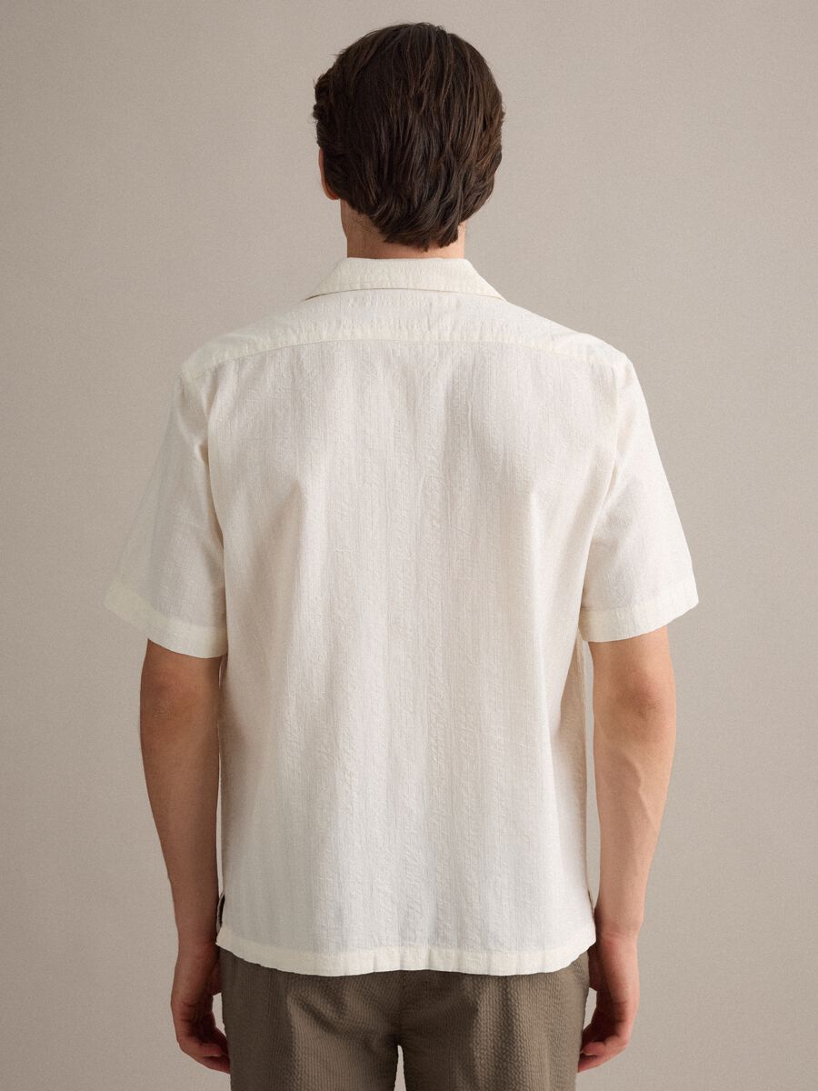 White pure lyocell bowling-collar shirt, regular fit_3