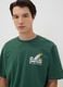 Green pure cotton Peanuts print T-shirt, relaxed fit_2