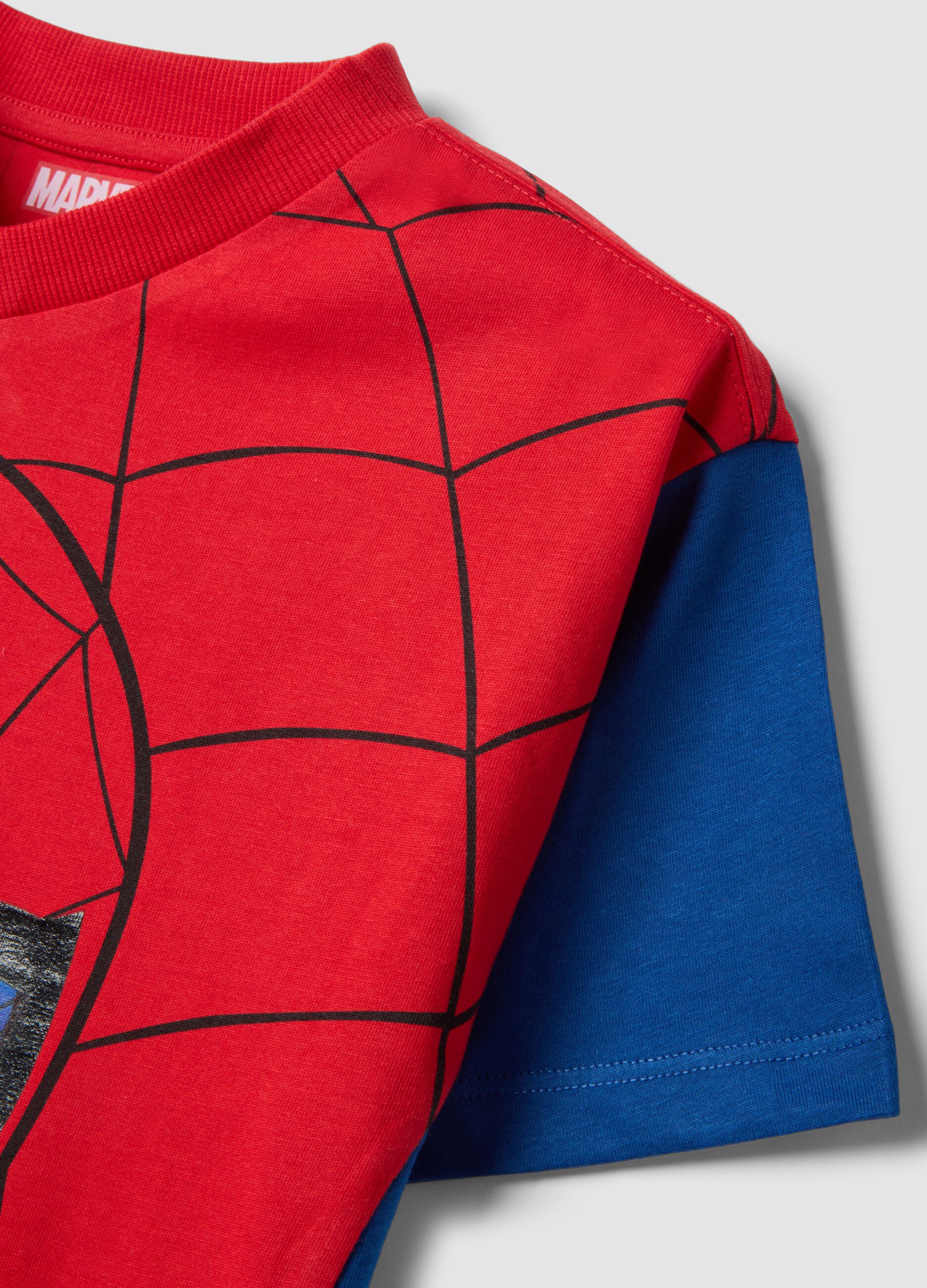 Children's oversized fit multicolour pure cotton T-shirt with Spiderman