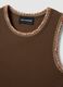 Brown Stretch Cotton Tank Top with Regular Fit and Embroidered Edges_5