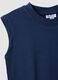 Blue pure cotton regular fit boys' tank top with pocket_3