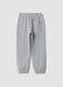 Grey pure cotton joggers with print_1