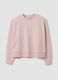 Pink cotton-blend crew-neck sweatshirt with embroidered detail_4