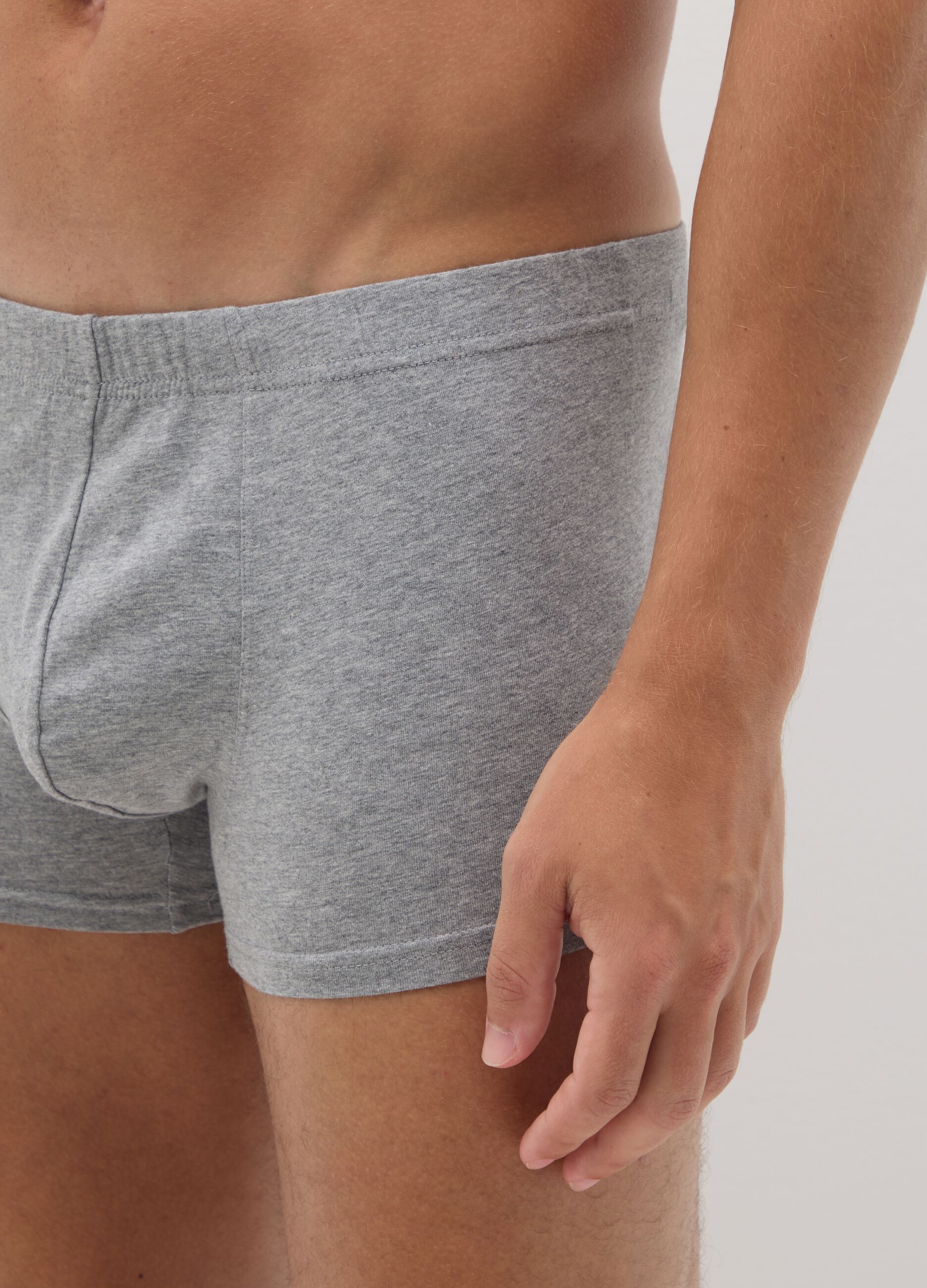Tripack stretch cotton grey regular fit boxers