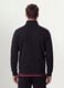 Black cotton-blend sweatshirt with crew neck and zip, regular fit_3