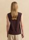 Brown cotton-blend top_3