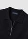 Short-sleeved pure cotton black polo regular fit with zip_5