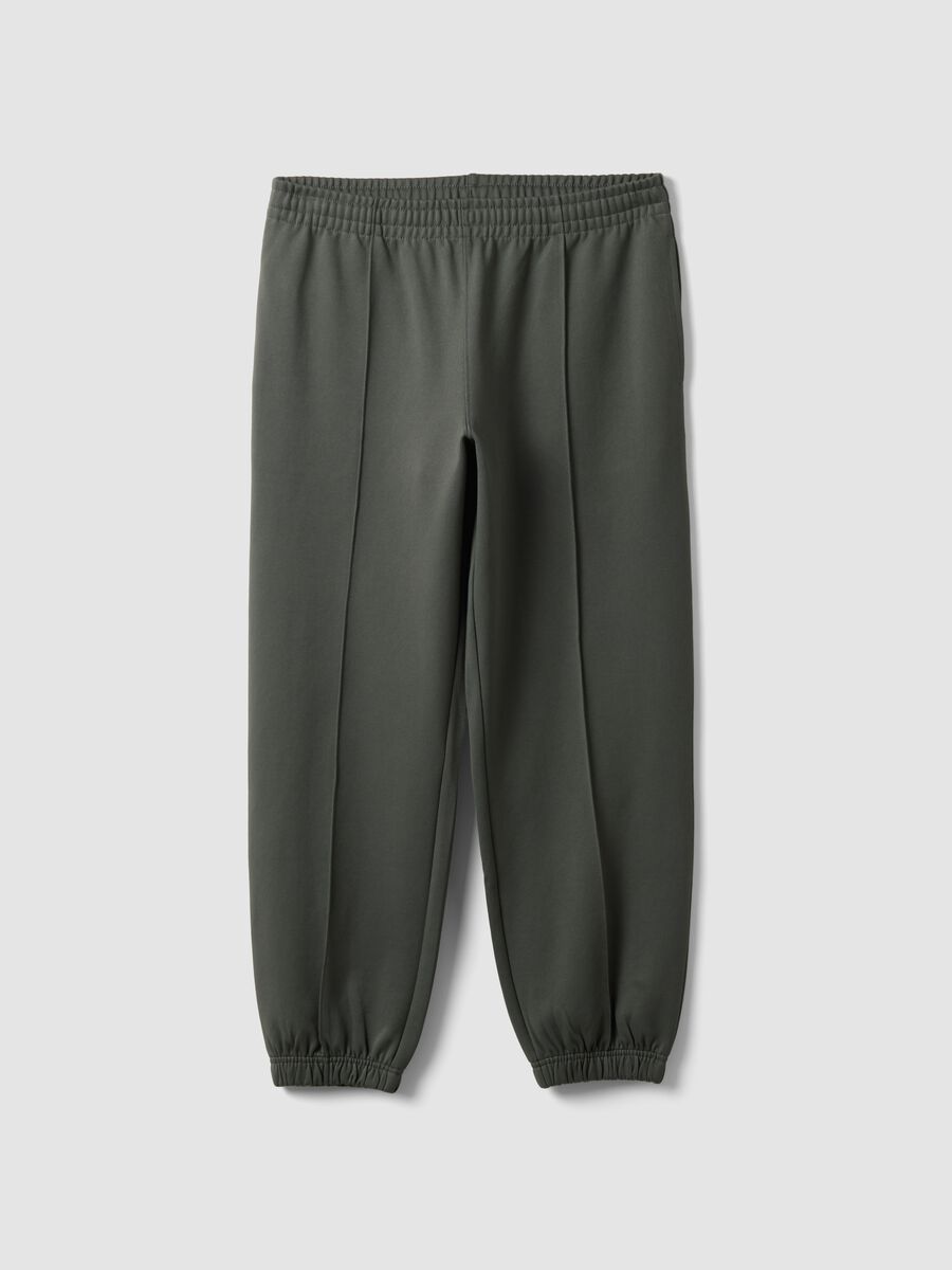 Pantaloni jogger verdi in tessuto elasticizzato relaxed fit_0