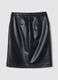 Black lined midi skirt with front slit_6