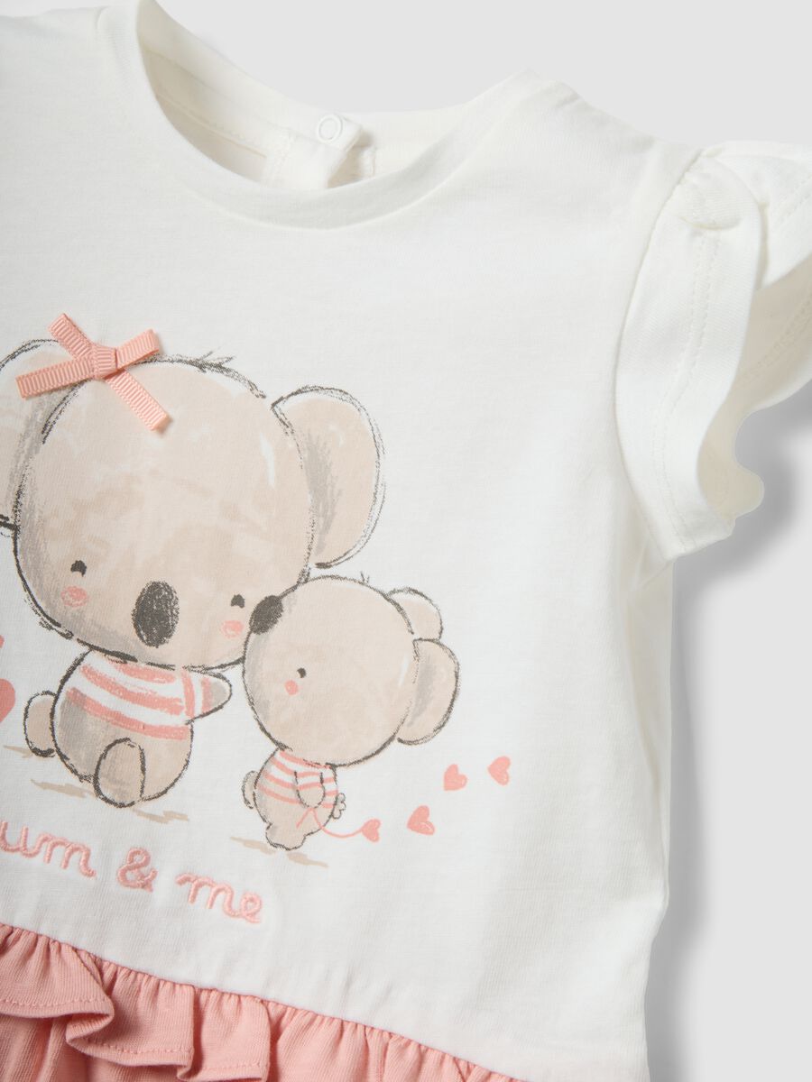 Multicolour pure cotton baby romper with designs_2