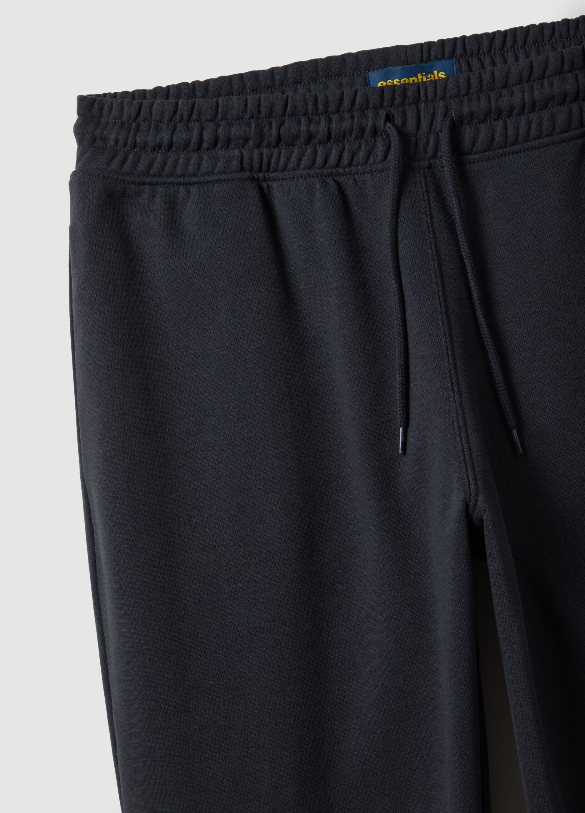 Black Regular Fit Cotton Blend Joggers