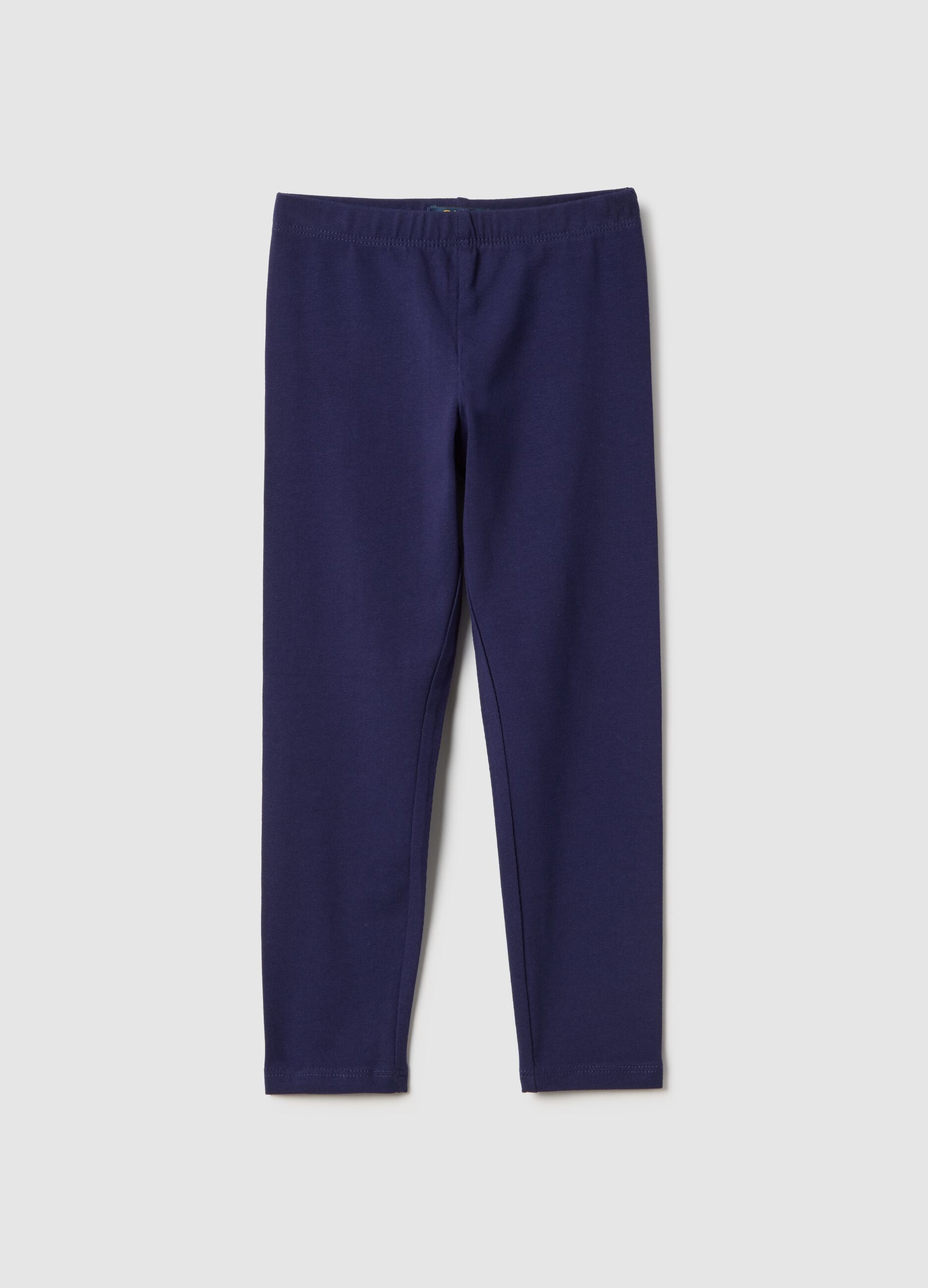 Girls' Slim Fit Elasticated Cotton Purple Leggings