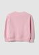 Pink pure cotton sweatshirt with heart print, regular fit, for girls_1
