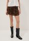 Brown pure viscose mini skirt with ruffles_1