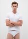 White pure organic cotton V-neck T-shirt_0