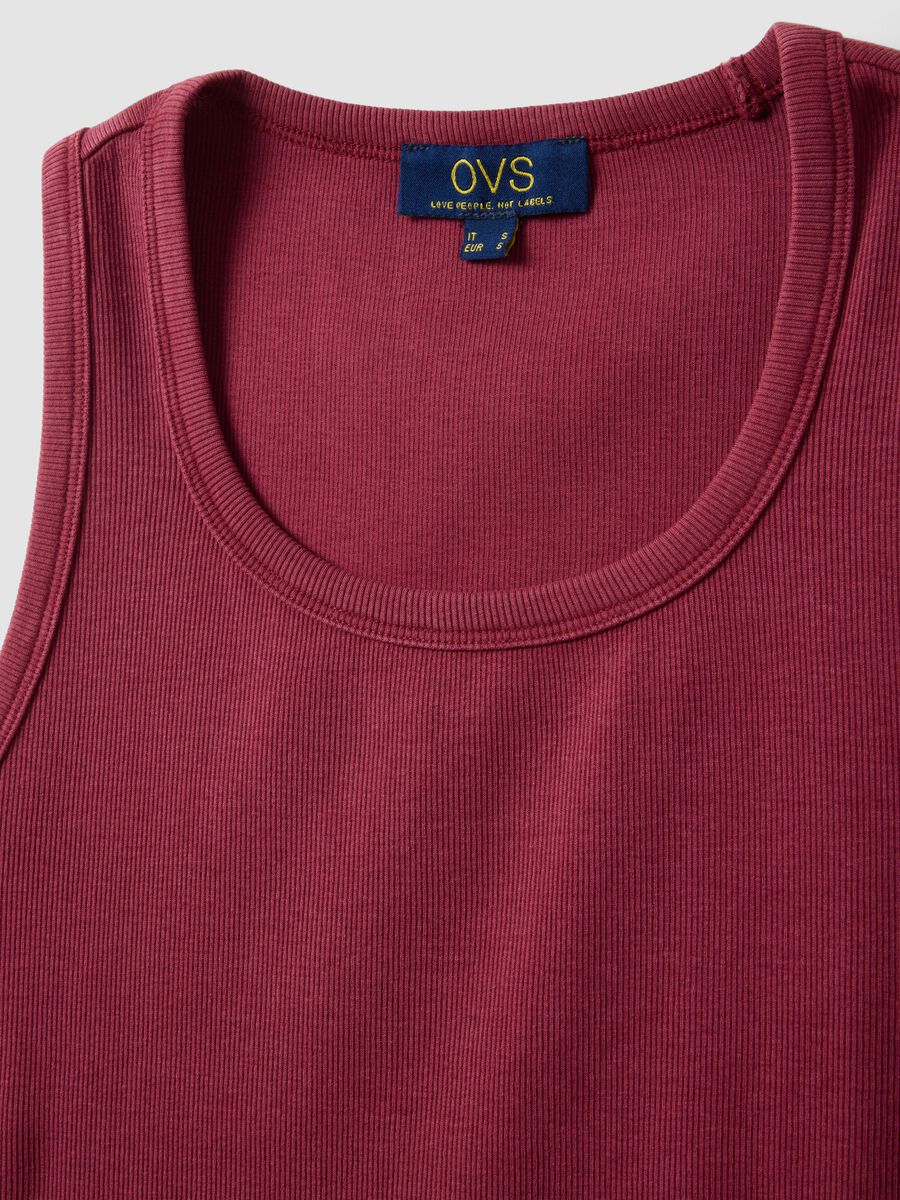 Canottiera in cotone elasticizzato rossa regular fit_5