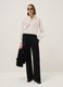 Pantaloni neri con vita elasticizzata wide leg_0