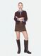 Brown crew-neck cardigan in lyocell and wool blend, oversized fit_1