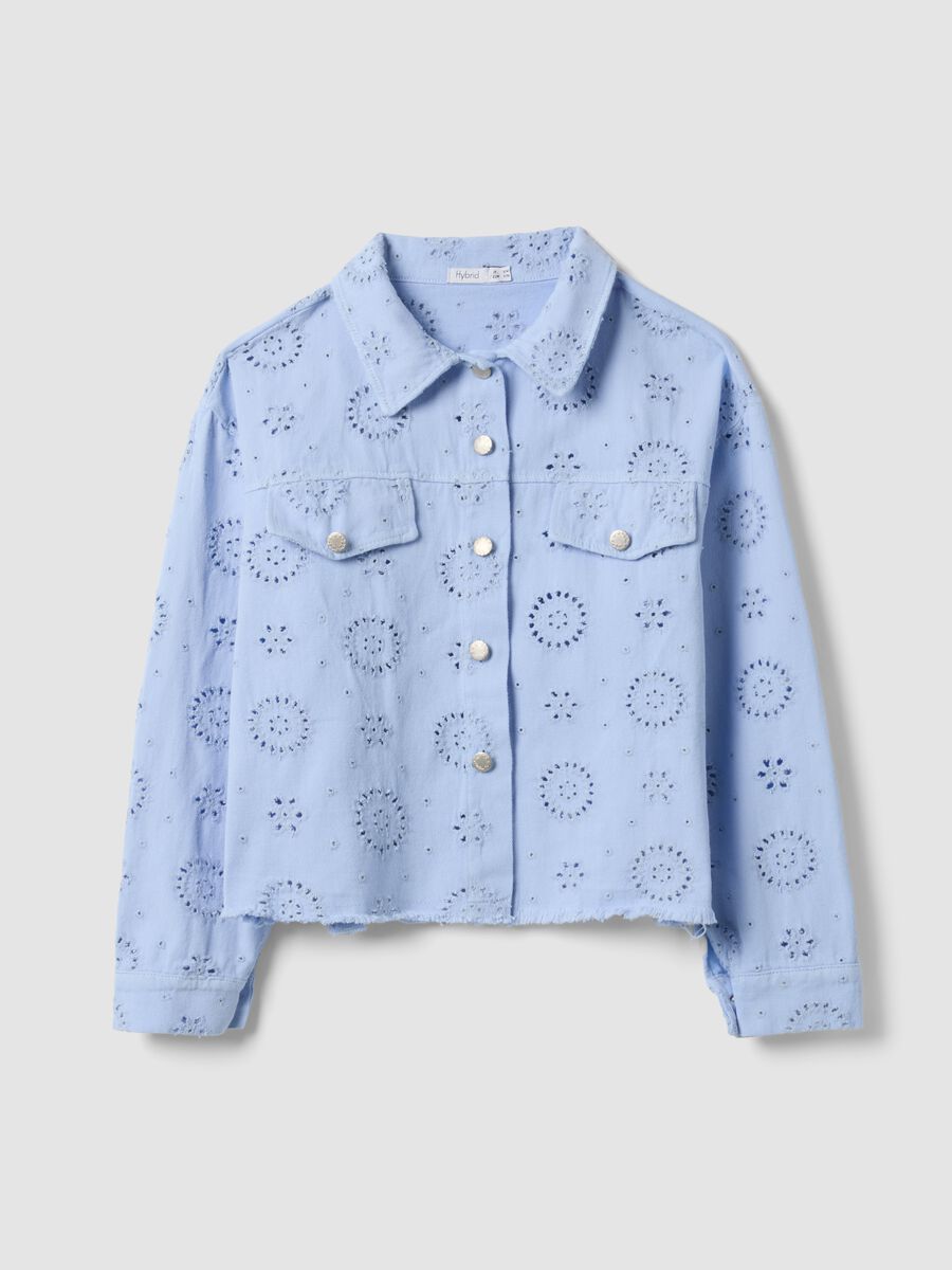 Sky-blue pure cotton broderie anglaise jacket_4