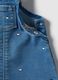 Babygirl blue cotton-blend regular fit dungaree skirt with hearts_3