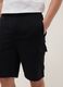 Black cotton-blend cargo pocket Bermuda shorts, relaxed fit_3