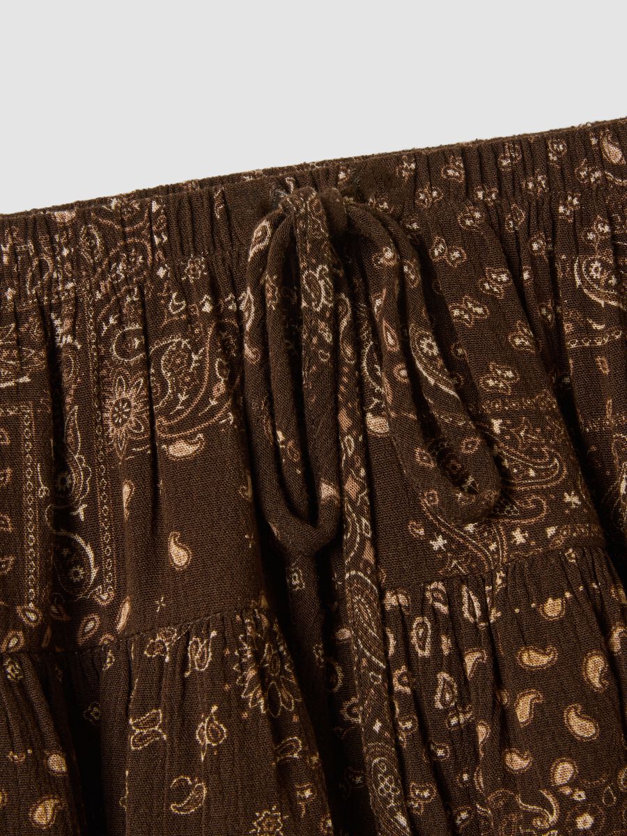 Brown pure viscose mini skirt with ruffles_5