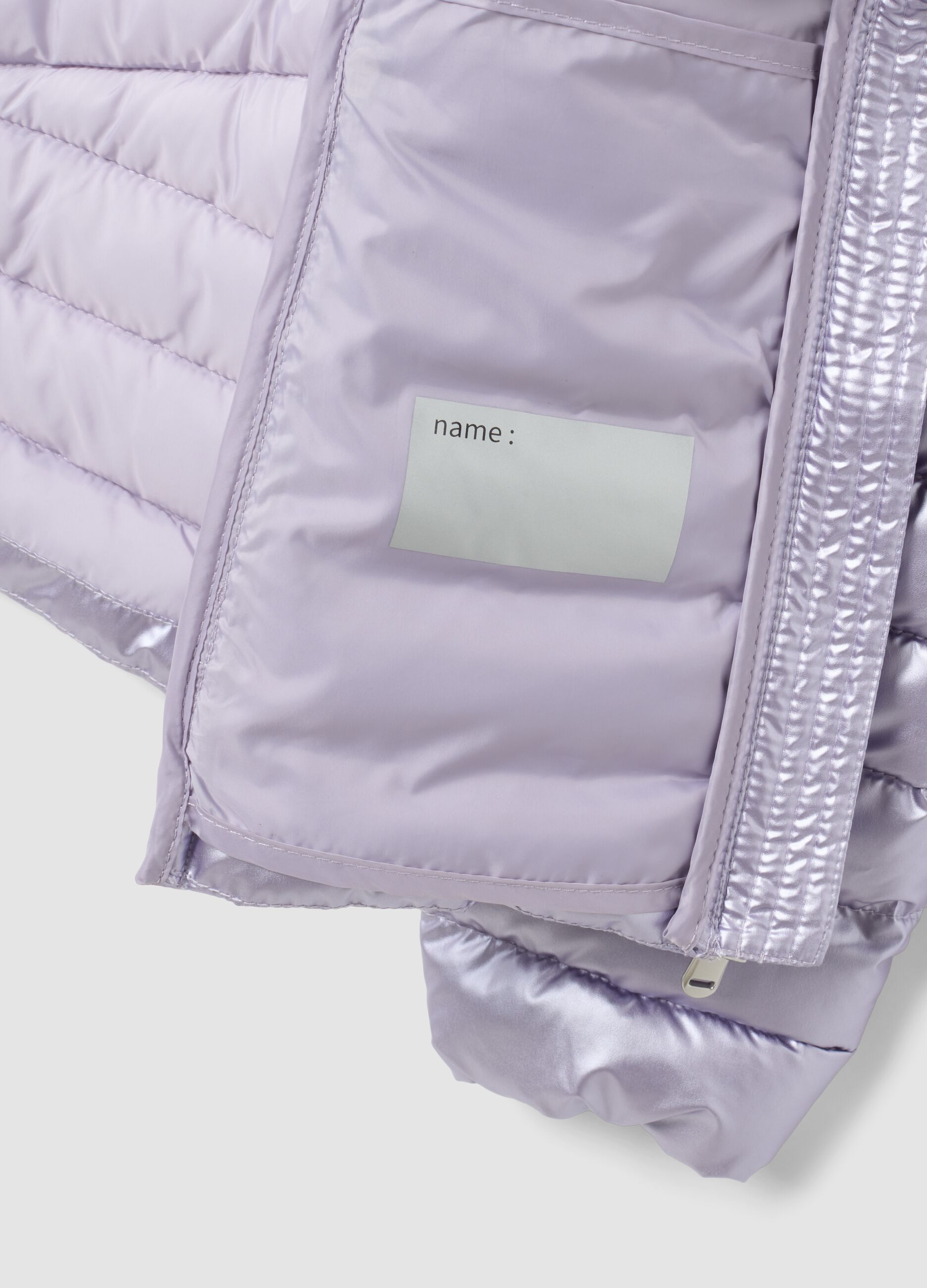 Purple Ultralight padded jacket with hood and zip for girls