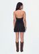 Black stretch dress with high neck and ruffle hem_2