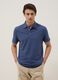 Blue pure cotton slim-fit short-sleeve polo_0