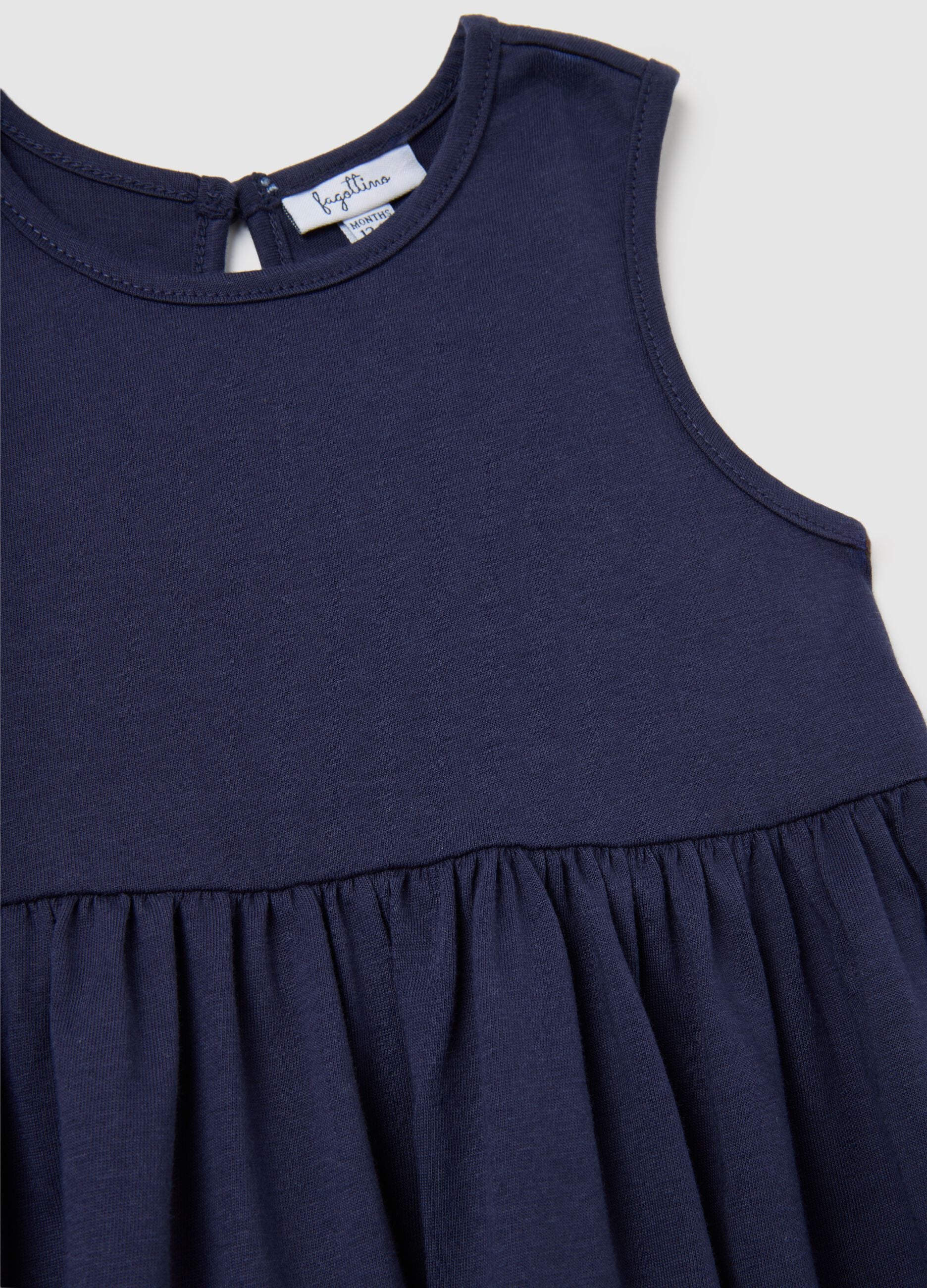 Girls&rsquo; blue 100% cotton dress with regular fit